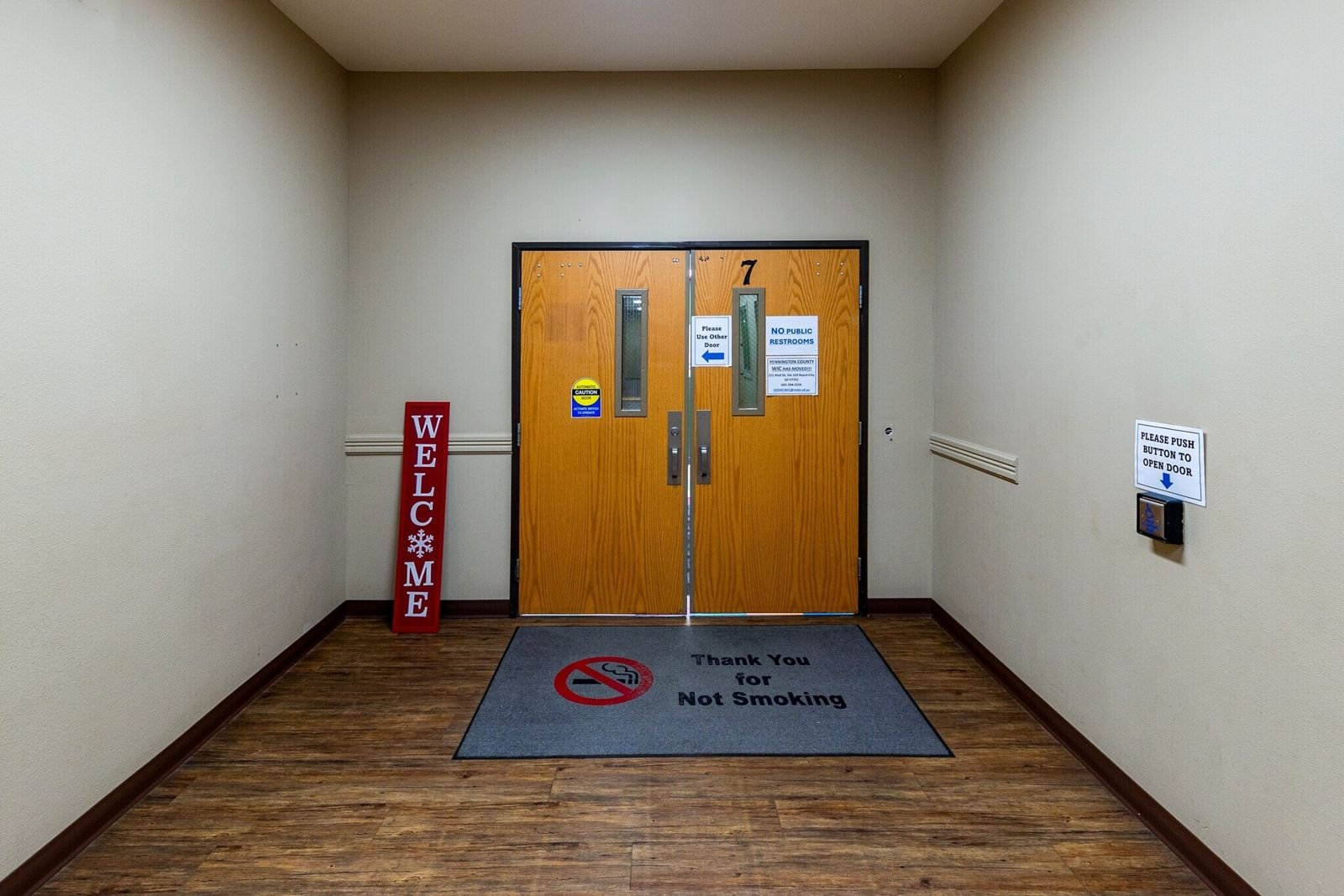 Double-door suite entry at Midland Shopping Center, Rapid City
